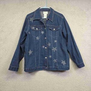Women's Denim Jacket with Star Embellishments